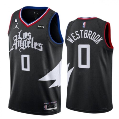 6864712cafedd_1 Men's Los Angeles Clippers #0 Russell Westbrook Black Statement Edition With NO.6 Patch Stitched Jersey