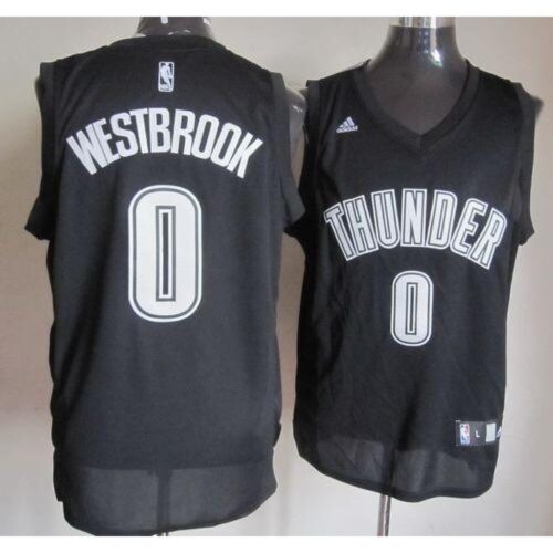 68647159f00c3_1 Thunder #0 Russell Westbrook Black/White Stitched NBA Jersey
