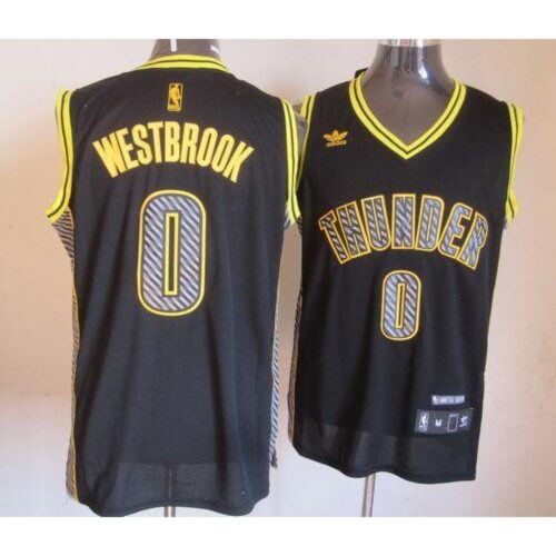 686471698e41e_1 Thunder #0 Russell Westbrook Black Electricity Fashion Stitched NBA Jersey