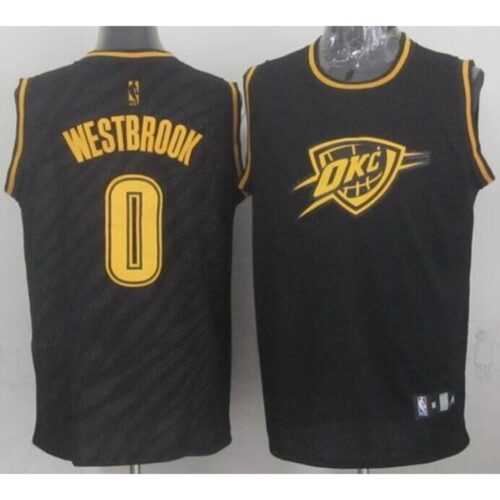 68647174d233d_1 Thunder #0 Russell Westbrook Black Precious Metals Fashion Stitched NBA Jersey