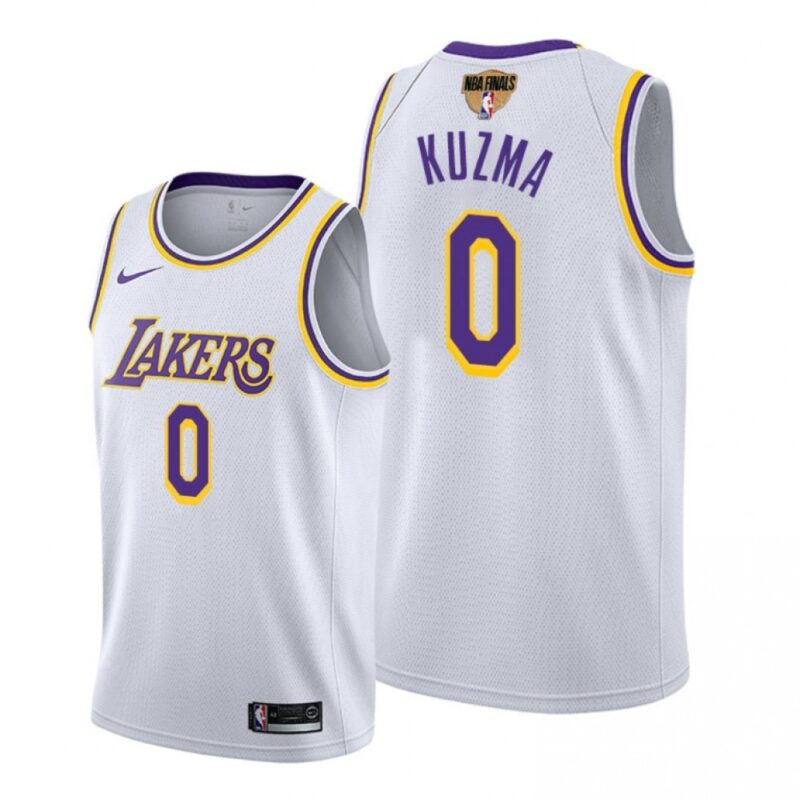 68647187bd8a2_1 Men's Los Angeles Lakers #0 Kyle Kuzma 2020 White Finals Bound Association Edition Stitched Jersey