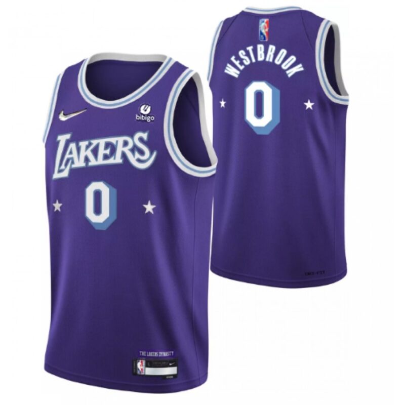 68647192ebf4b_1 Men's Los Angeles Lakers #0 Russell Westbrook Purple 2021 City Edition 75th Anniversary Stitched Jersey