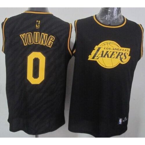 686471a69bd9d_1 Lakers #0 Nick Young Black Precious Metals Fashion Stitched NBA Jersey