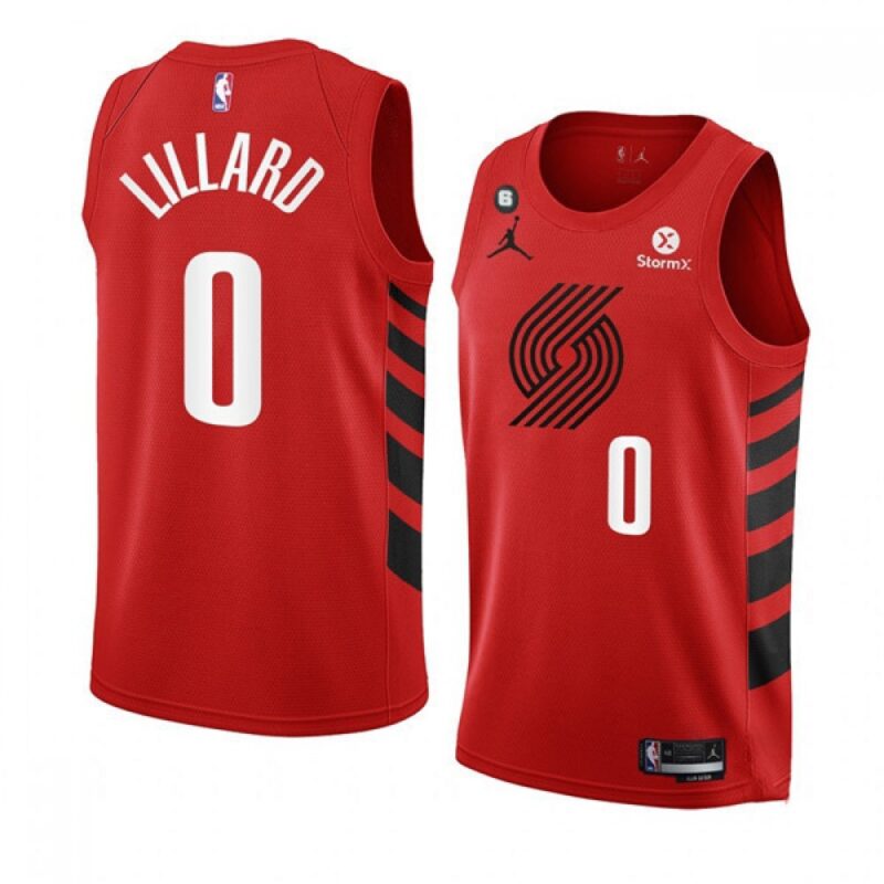 686472182d31f_1 Men's Portland Trail Blazers #0 Damian Lillard 2022/23 Red Statement Edition With NO.6 Patch Swingman Stitched Basketball Jersey