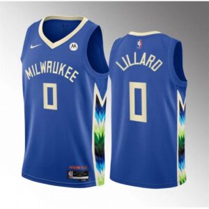 68647223762a3_1 Men's Milwaukee Bucks #0 Damian Lillard Blue 2022-23 City Edition Stitched Basketball Jersey