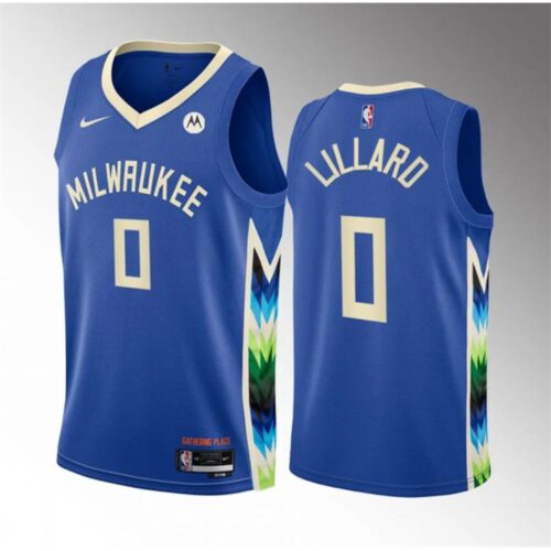 68647223762a3_1 Men's Milwaukee Bucks #0 Damian Lillard Blue 2022-23 City Edition Stitched Basketball Jersey