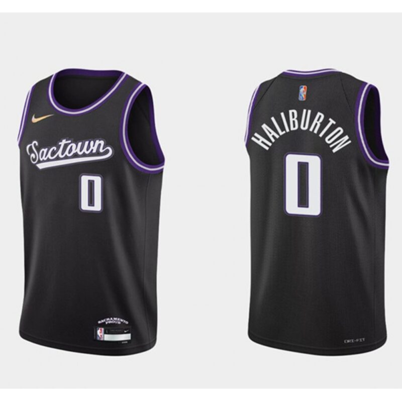 6864725073661_1 Men's Sacramento Kings #0 Tyrese Haliburton 2021/22 Black 75th Anniversary City Edition Stitched Basketball Jersey