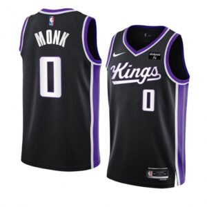 68647257b05c0_1 Men's Sacramento Kings #0 Malik Monk Black 2023/24 Icon Edition Swingman Stitched Basketball Jersey