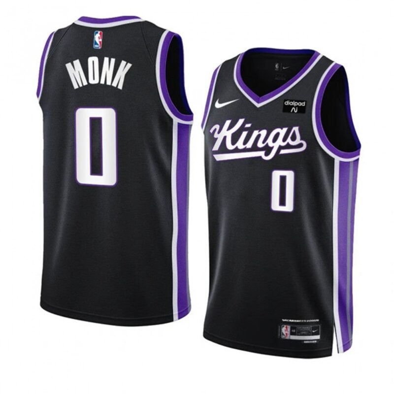68647257b05c0_1 Men's Sacramento Kings #0 Malik Monk Black 2023/24 Icon Edition Swingman Stitched Basketball Jersey