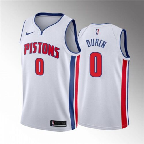 6864725f3aa5f_1 Men's Detroit Pistons #0 Jalen Duren 2020-21 White Association Edition Stitched Jersey