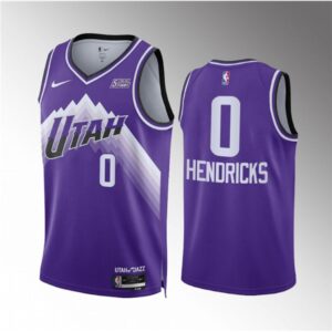6864726e486e4_1 Men's Utah Jazz #0 Taylor Hendricks Purple 2023/24 City Edition Stitched Basketball Jersey