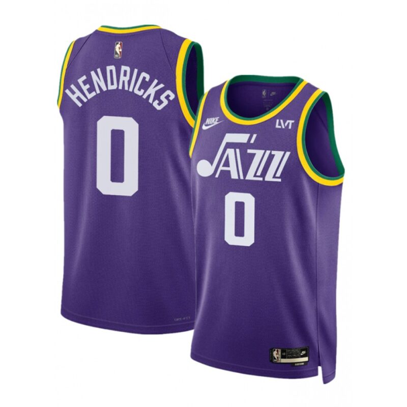 68647271c74b2_1 Men's Utah Jazz #0 Taylor Hendricks Purple 2023 Classic Edition Stitched Basketball Jersey