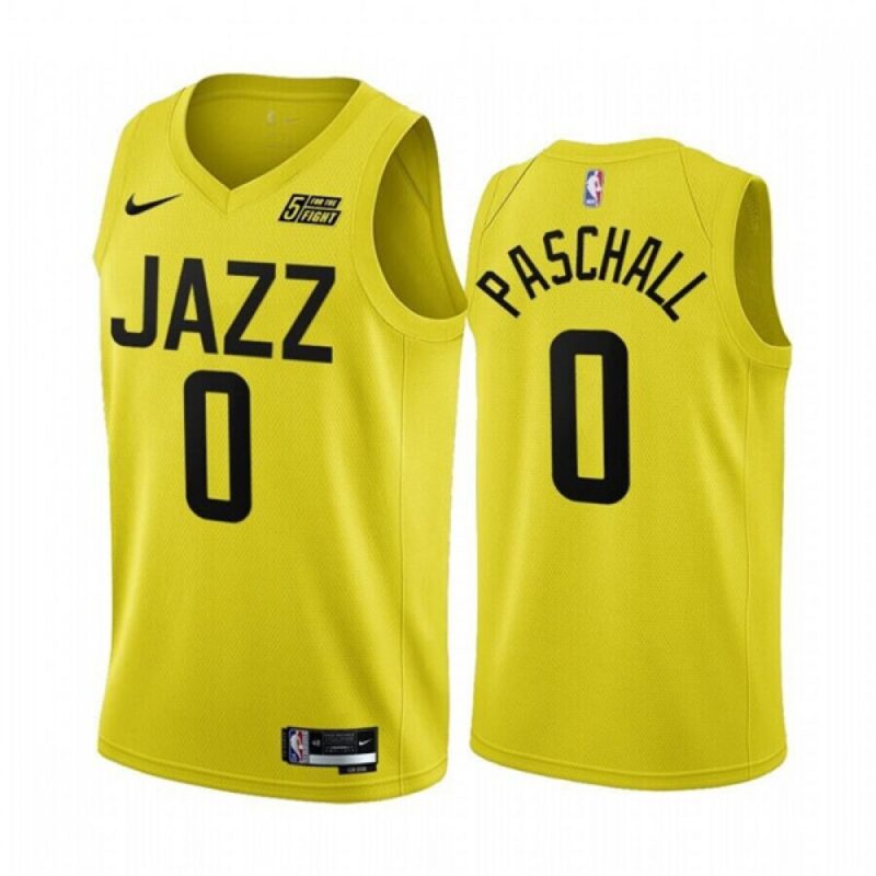 686472757b984_1 Men's Utah Jazz #0 Eric Paschall 2022/23 Yellow Icon Edition Stitched Basketball Jersey
