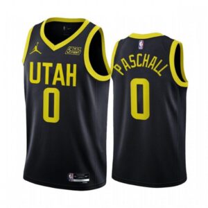 6864727912852_1 Men's Utah Jazz #0 Eric Paschall 2022/23 Black Statement Edition Stitched Basketball Jersey