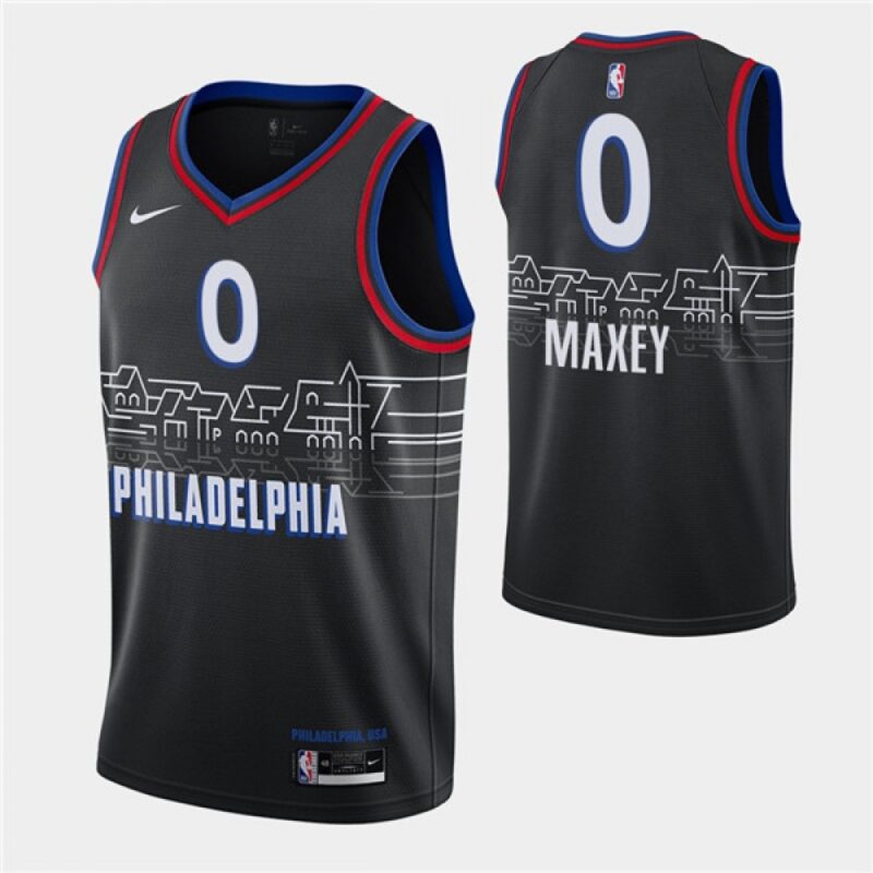 6864727cec989_1 Men's Philadelphia 76ers #0 Tyrese Maxey 2020-21 Black City Swingman Stitched NBA Jersey