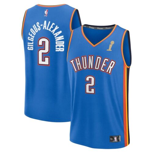 686472f44955d_1 Youth Oklahoma City Thunder #2 Shai Gilgeous-Alexander Fanatics Blue 2025 NBA Finals Champions Fast Break Replica Player Icon Edition Jersey