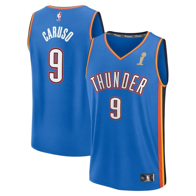 68647302298a4_1 Men's Oklahoma City Thunder #9 Alex Caruso Fanatics Blue 2025 NBA Finals Champions Fast Break Replica Player Icon Edition Jersey