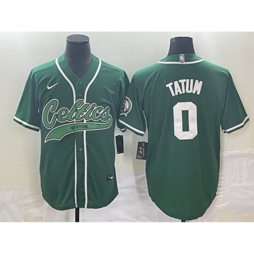 6864737c92019_1 Men's Boston Celtics #0 Jayson Tatum Green Stitched Baseball Jersey