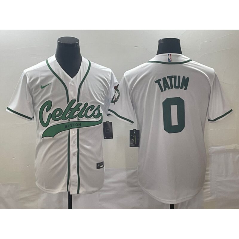 68647384bc9ae_1 Men's Boston Celtics #0 Jayson Tatum White Stitched Baseball Jersey