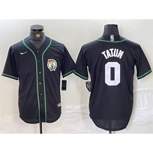 686473b1d1417_1 Men's Boston Celtics #0 Jayson Tatum Black With Patch Stitched Baseball Jersey