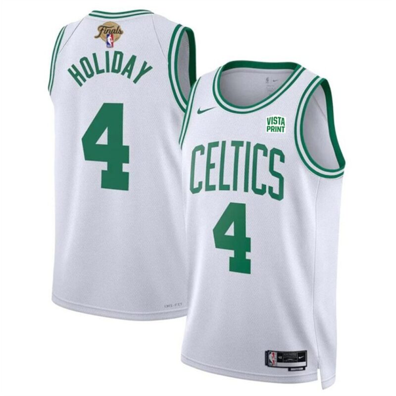 686473d14387b_1 Men's Boston Celtics #4 Jrue Holiday White 2024 Finals Association Edition Stitched Basketball Jersey