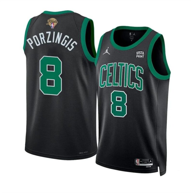 686473e7c78cc_1 Men's Boston Celtics #8 Kristaps Porzingis Black 2024 Finals Statement Edition Stitched Basketball Jersey
