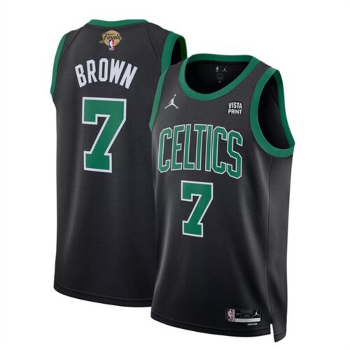686473eb9dc33_1 Men's Boston Celtics #7 Jaylen Brown Black 2024 Finals Statement Edition Stitched Basketball Jersey