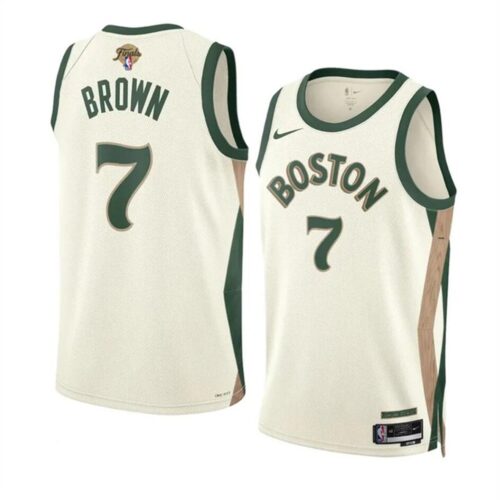 686473f31180e_1 Men's Boston Celtics #7 Jaylen Brown White 2024 Finals City Edition Stitched Basketball Jersey