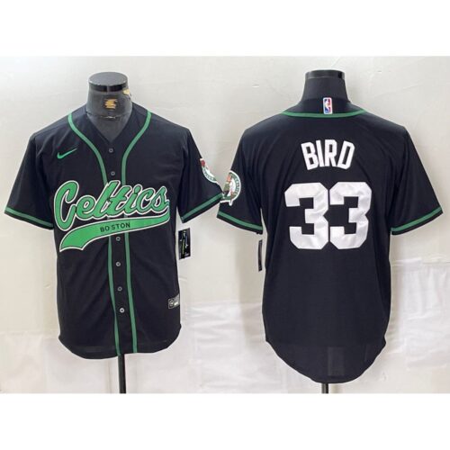 686474024f63e_1 Men's Boston Celtics #33 Larry Bird Black With Patch Stitched Baseball Jersey
