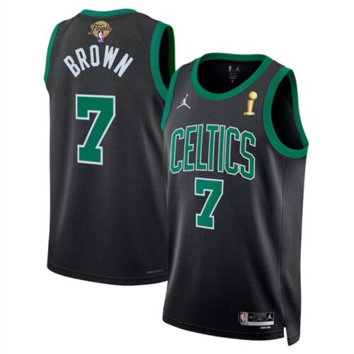 686474277ada4_1 Men's Boston Celtics #7 Jaylen Brown Black 2024 Finals Champions Statement Edition Stitched Basketball Jersey
