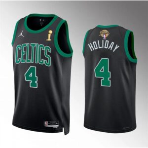 6864742b5e1b3_1 Men's Boston Celtics #4 Jrue Holiday Black 2024 Finals Champions Statement Edition Stitched Basketball Jersey