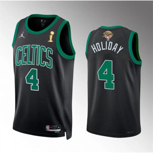 6864742b5e1b3_1 Men's Boston Celtics #4 Jrue Holiday Black 2024 Finals Champions Statement Edition Stitched Basketball Jersey