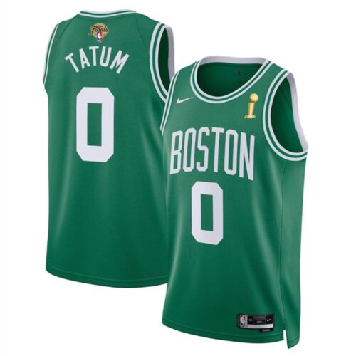 6864742f2c8c6_1 Men's Boston Celtics #0 Jayson Tatum Green 2024 Finals Champions Icon Edition Stitched Basketball Jersey
