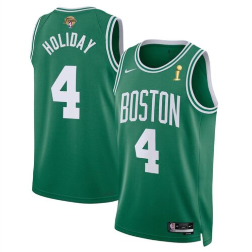 68647433aecd7_1 Men's Boston Celtics #4 Jrue Holiday Green 2024 Finals Champions Icon Edition Stitched Basketball Jersey