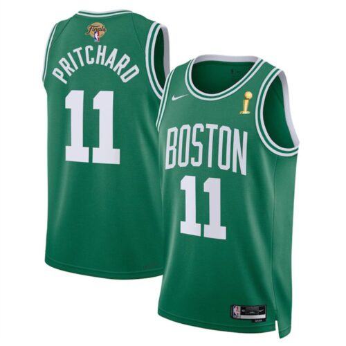 6864744e1537e_1 Men's Boston Celtics #11 Payton Pritchard Kelly Green 2024 Finals Champions Icon Edition Stitched Basketball Jersey