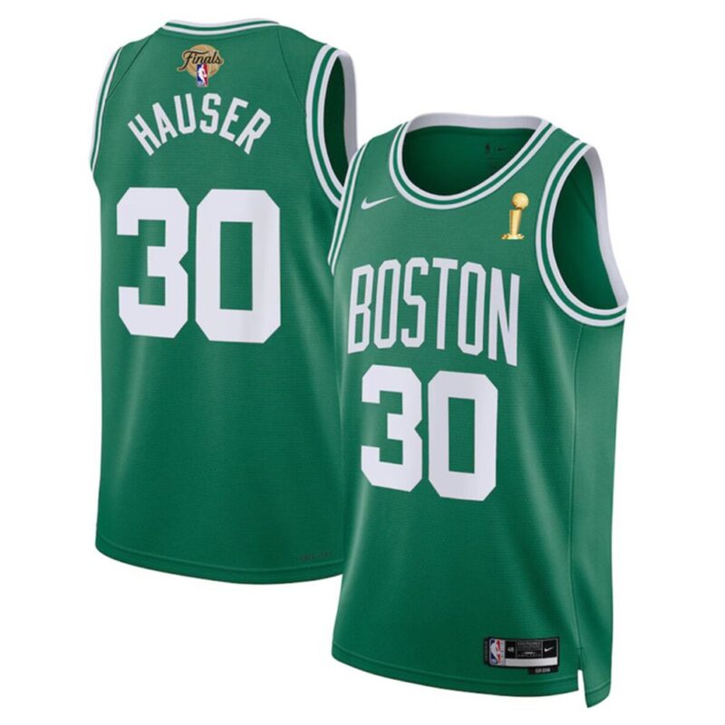 686474558e8b6_1 Men's Boston Celtics #30 Sam Hauser Kelly Green 2024 Finals Champions Icon Edition Stitched Basketball Jersey
