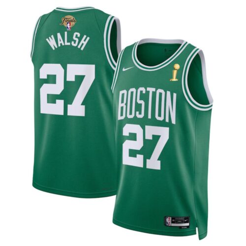 6864745aac867_1 Men's Boston Celtics #27 Jordan Walsh Kelly Green 2024 Finals Champions Icon Edition Stitched Basketball Jersey