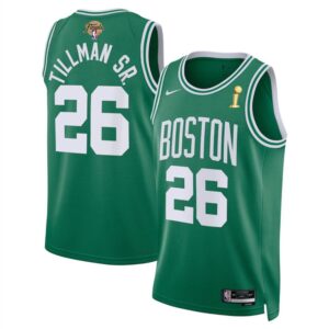 6864746267172_1 Men's Boston Celtics #26 Xavier Tillman Sr. Kelly Green 2024 Finals Champions Icon Edition Stitched Basketball Jersey