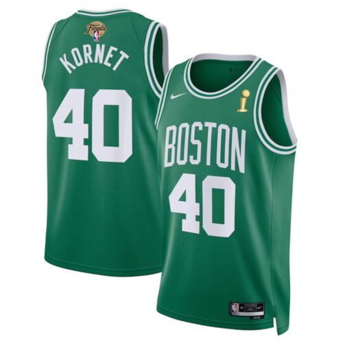 68647469f18ef_1 Men's Boston Celtics #40 Luke Kornet Kelly Green 2024 Finals Champions Icon Edition Stitched Basketball Jersey