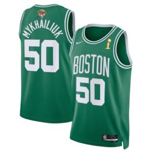 6864746e48d5f_1 Men's Boston Celtics #50 Svi Mykhailiuk Kelly Green 2024 Finals Champions Icon Edition Stitched Basketball Jersey