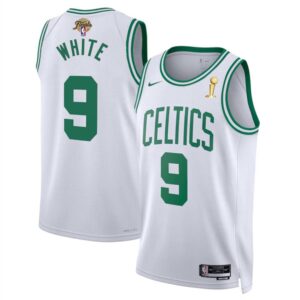 6864747da148f_1 Men's Boston Celtics #9 Derrick White White 2024 Finals Champions Association Edition Stitched Basketball Jersey