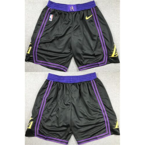 686474bc274f0_1 Men's Los Angeles Lakers Black Shorts (Run Small)