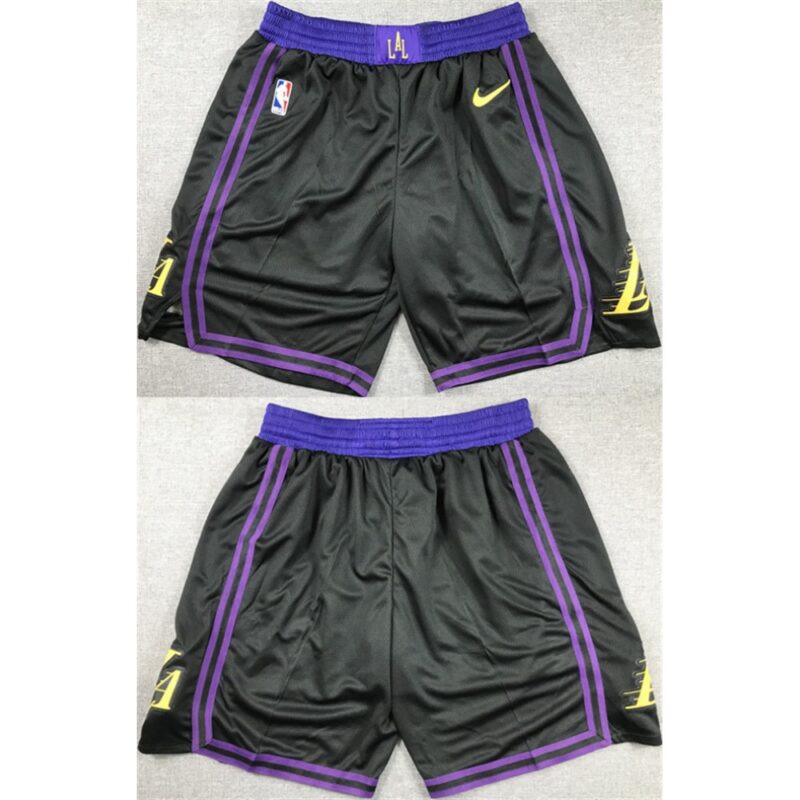 686474bc274f0_1 Men's Los Angeles Lakers Black Shorts (Run Small)
