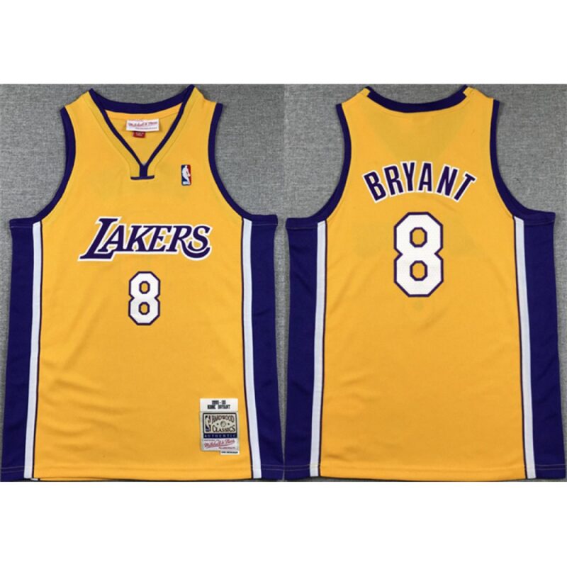 6864756356b47_1 Youth Los Angeles Lakers #8 Kobe Bryant Yellow Stitched Basketball Jersey