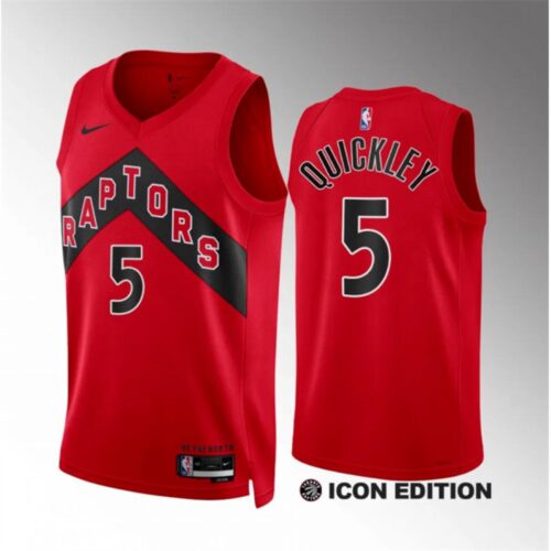 686475b214517_1 Men's Toronto Raptors #5 Immanuel Quickley Red Icon Edition Stitched Basketball Jersey
