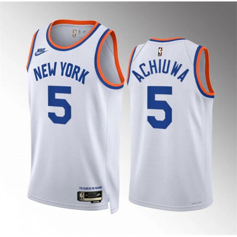 686475c13cba4_1 Men's New Yok Knicks #5 Precious Achiuwa White 2021/22 City Edition Stitched Basketball Jersey