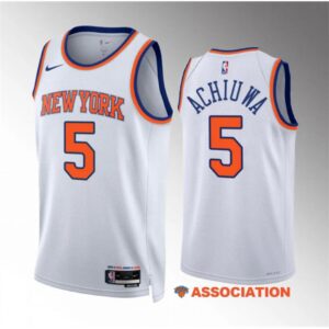 686475c58ecd7_1 Men's New Yok Knicks #5 Precious Achiuwa White Association Edition Stitched Basketball Jersey