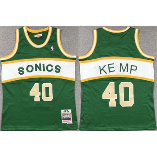 686475c95a197_1 Youth Oklahoma City Thunder #40 Shawn Kemp Green/White Stitched Basketball Jersey