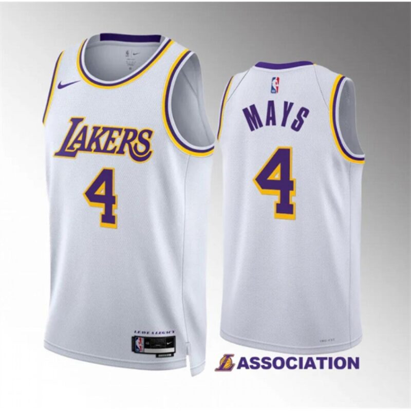 686475d03f0cb_1 Men's Los Angeles Lakers #4 Skylar Mays White Association Edition Stitched Basketball Jersey