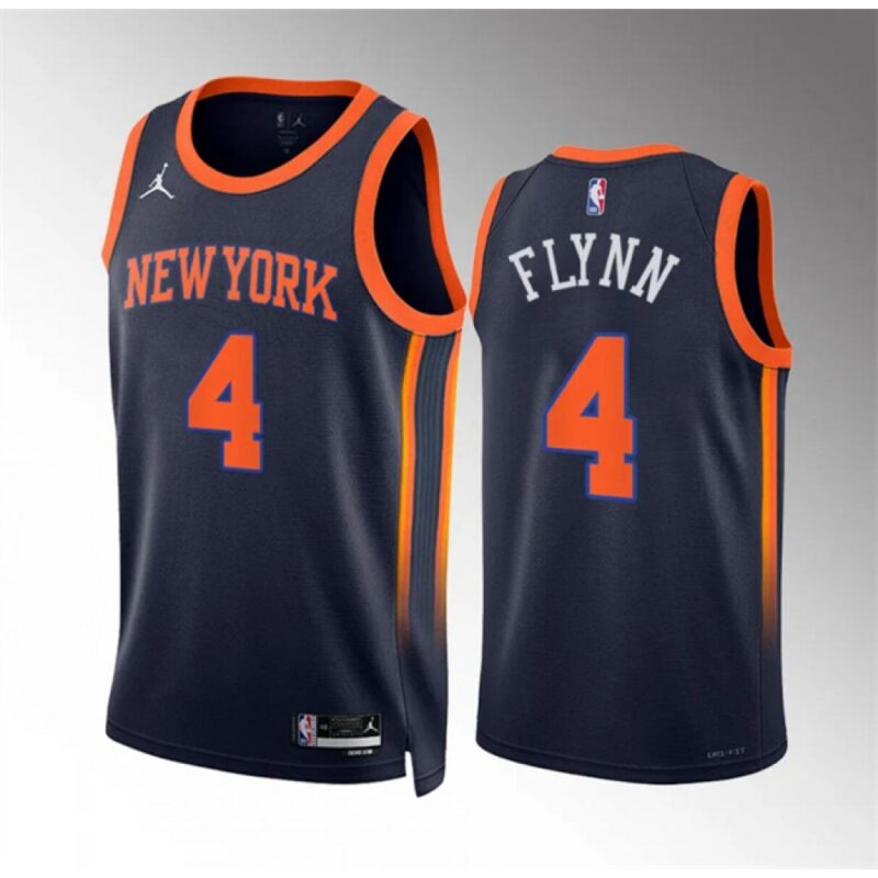 686475f75e5ee_1 Men's New Yok Knicks #4 Malachi Flynn Navy Statement Edition Stitched Basketball Jersey
